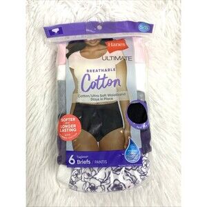 Hanes Ultimate Briefs Underwear Size S Cotton Wicking Cool Comfort 6pk White